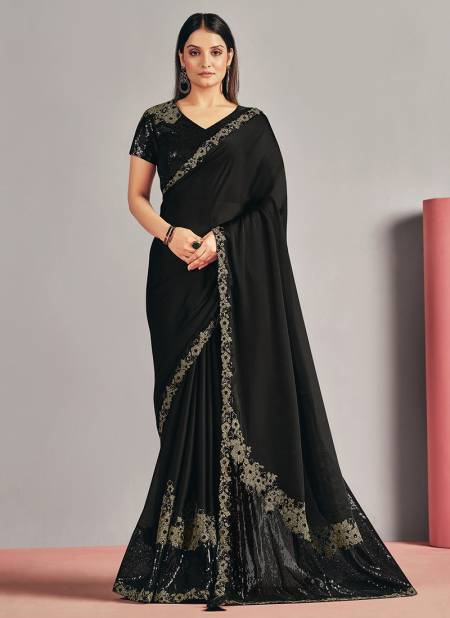 Black Colour mohmanthan ZEINA New Stylish Party Wear Heavy Designer Saree Collection 22112